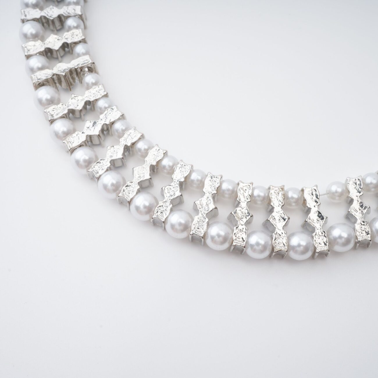 Crystal-Embellished Faux-Pearl Necklace