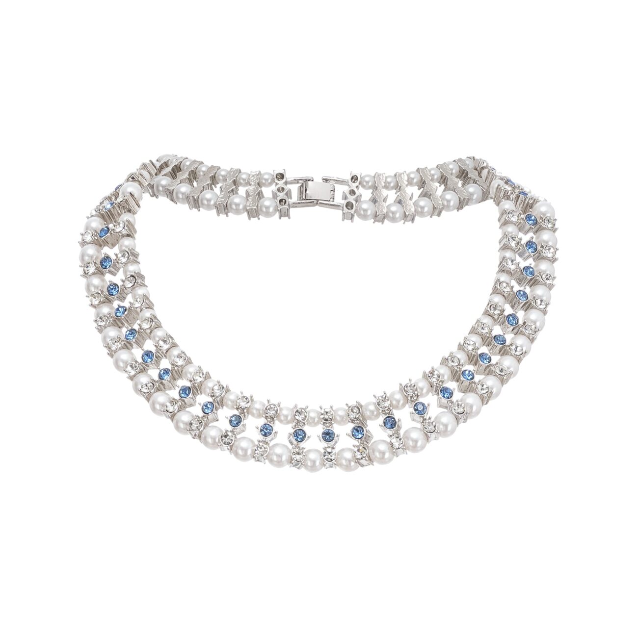 Crystal-Embellished Faux-Pearl Necklace